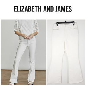 ELIZABETH & JAMES White/cream High Flare Jeans Size 8-29